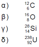 Υλικό Φυσικής-Χημείας 59 100) Σε μια πυρηνική αντίδραση της μορφής Α+Β Γ+Δ η ενέργεια Q της αντίδρασης είναι α. Q=(M Γ +M Δ Μ Α Μ Β )c 2. β. Q=(M Α +M Β Μ Γ Μ Δ )c. γ. Q=(M Α +M Β +Μ Γ +Μ Δ )c 2. δ.