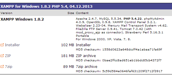 Εικόνα 2: Έκδοση του XAMPP 2) Τρέχουμε το αρχείο που