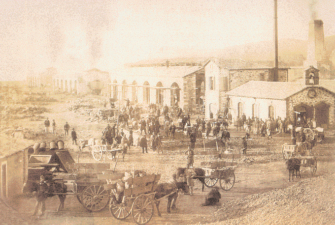 Nεώτερο μεταλλευτικό Λαύριο H ανάδειξη της πόλης σε σημαντικό μεταλλουργικό κέντρο στα τέλη του 19ου αιώνα Γενική άποψη της Roux-Serpieri-Fressynet, το 1896.