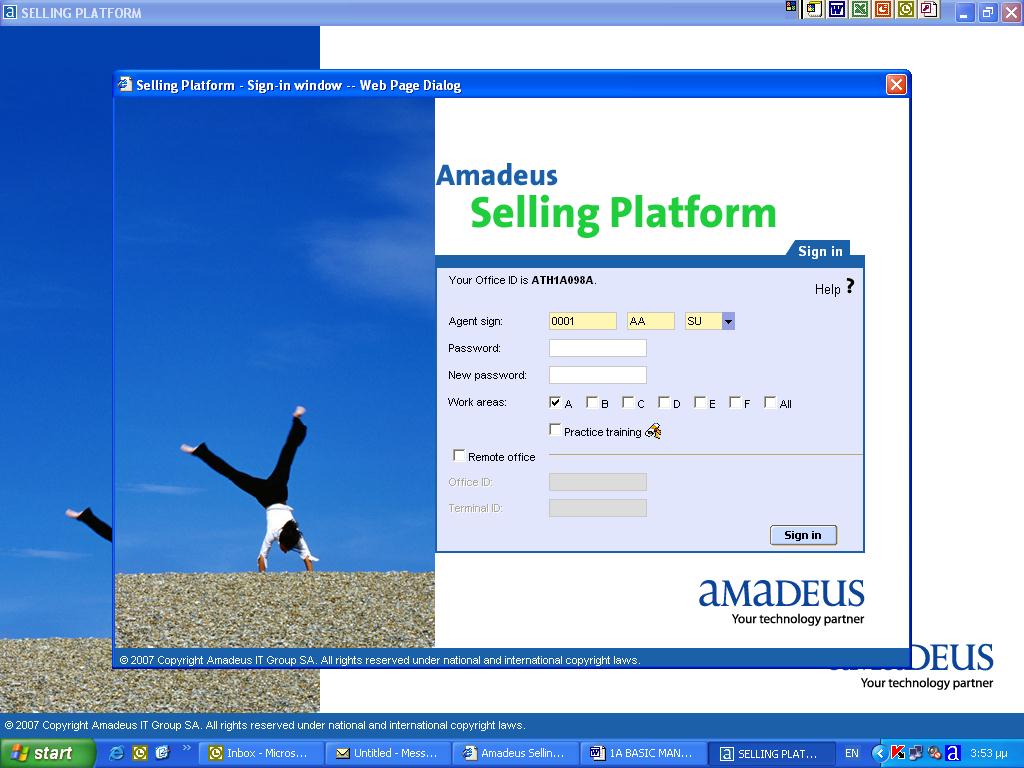 1. SIGN IN / SIGN OUT HE SIGN Υπογραφή στο σύστημα Amadeus από το αρχικό Sign-In window Graphical display GUI Εισαγωγή των προσωπικών στοιχείων της υπογραφής του χρήστη <4