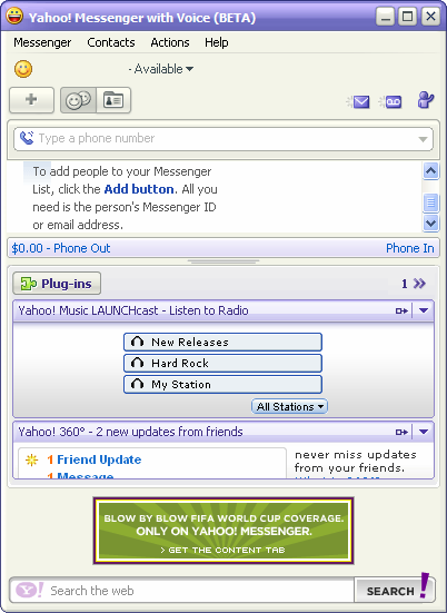 Εικόνα 9. Yahoo! Messenger Πλεονεκτήματα: Το φωνητικό Yahoo! Messenger (βλέπε Yahoo!