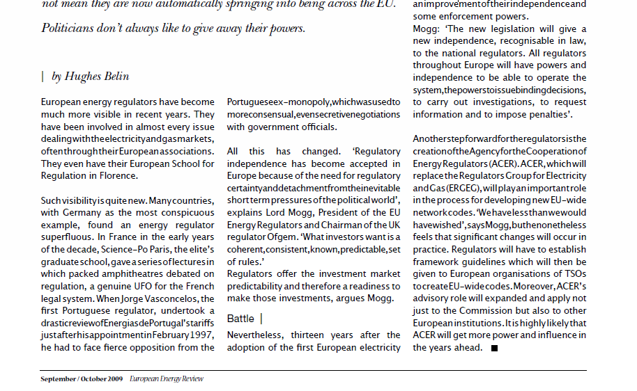 European Energy review 09/2009 http://www.