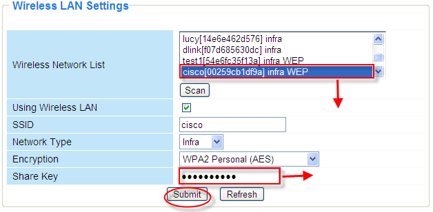 Πιέστε Scan (Αναζήτηση) για αναζήτηση συσκευής WIFI Εικόνα 3.