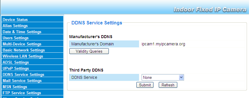 3.10 DDNS Service Settings (Ρυθμίσεις υπηρεσίας DDNS) H IP κάμερα διαθέτει ενσωματωμένο μοναδικό DDNS domain name από το εργοστάσιο.