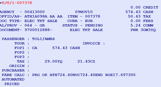 TJQ / QCC- AX TJQ / QVP- LH TJQ / QSI- DOM TJQ / QSI- INT για όλα τα εισιτήρια που έχουν εκδοθεί με ΑMEX American Express με συγκεκριμένη validating carrier Report εισιτηρίων εσωτερικού Report