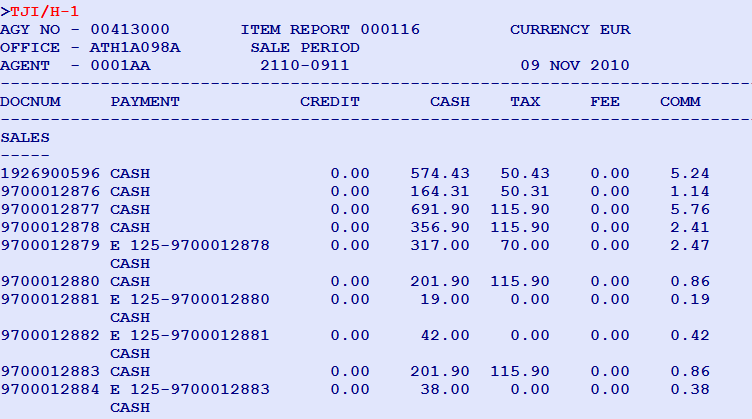 5. Item Sales Period Report - TJI Μια λίστα με όλα τα εισιτήρια που έχουν εκδοθεί εντός μίας reporting