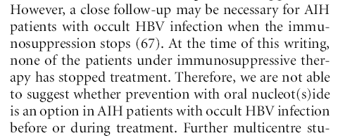 In endemic for HBV and HCV areas the coincidence of AIH and viral