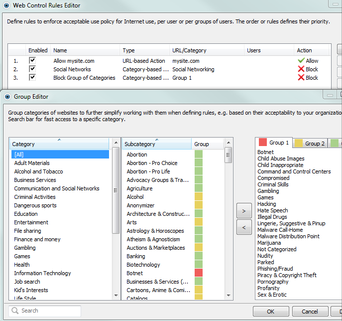 ESET Endpoint Security Web Control Περιορισμός πρόσβασης σε ιστοσελίδες ανά κατηγορία (π.χ.