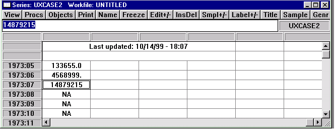 Γηπιφ θιηθ ζηελ UXCASE 2 γηα λα αλνίμεη ηνλ πίλαθα ζηνηρείσλ (ζα δνχκε έλα ζχλνιν απφ ειιηπείο παξαηεξήζεηο ΝΑ) Κάλνπκε θιηθ ζην [Edit +/-] γηα λα ελεξγνπνηήζνπκε ηε δηαδηθαζία ηξνπνπνίεζεο Κάλνπκε