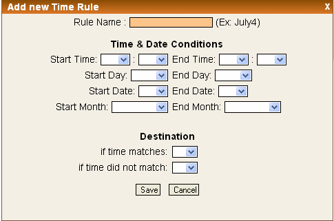 εικόνα 6.12 Time Based Rules Επιλέγουμε το κουμπί New Time Rule και παρουσιάζεται το παράθυρο της εικόνας 6.