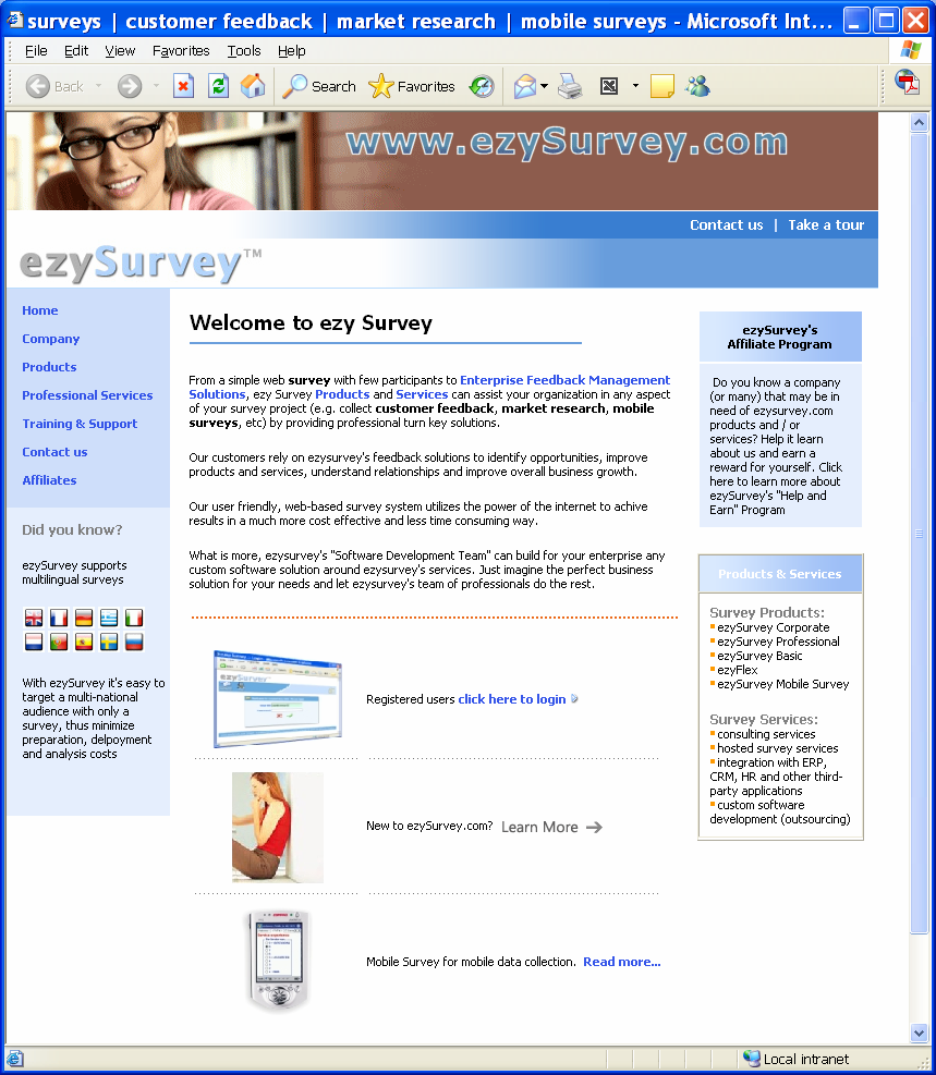 Τι είναι το ezysurvey Το ezysurvey είναι αυτή τη στιγµή το πιο εξελιγµένο on line, -based www.ezysurvey.com πληροφοριακό σύστηµα διαχείρισης feedback που υπάρχει στην Ελλάδα.
