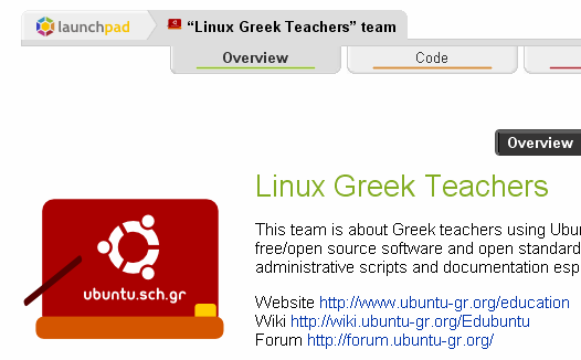 ΧΡΗΣΙΜΟΙ ΣΥΝ ΕΣΜΟΙ Η οµάδα Linux Greek Teachers https://launchpad.net/~linux.sch.gr αποτελείται από Έλληνες καθηγητές πληροφορικής που χρησιµοποιούν Ubuntu, Ubuntu LTSP Server ή Linux γενικότερα.