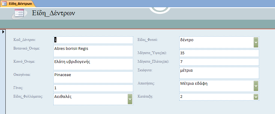 Εικόνα 2. Φόρμα εισαγωγής δεδομένων Εικόνα 3.