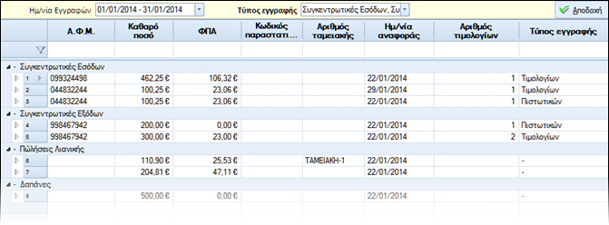 Entersoft ERP Μηνιαίες Συγκεντρωτικές Καταστάσεις Συναλλαγών Από αυτή την έκδοση, υποστηρίζεται η απαίτηση για υποβολή Μηνιαίων Συγκεντρωτικών Καταστάσεων Πωλήσεων, Αγορών και Δαπανών, παράλληλα και