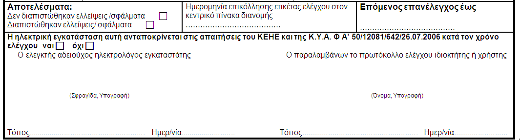 Σα ηειηθά απνηειέζκαηα ηνπ πξσηνθφιινπ Βαζηθά ζεκεία: Αλ ην ηειηθφ απνηέιεζκα ηνπ ειέγρνπ είλαη «φρη» ζα πξέπεη λα γίλνπλ επηζθεπέο