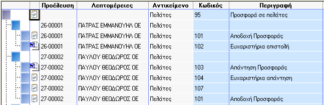 Με ειδικές λειτουργίες μπορούμε να συσχετίσουμε μία απάντηση σε κάποιο έγγραφο επικοινωνίας που είχαμε προς κάποιο πρόσωπο, άμεσα εύκολα και απλά.