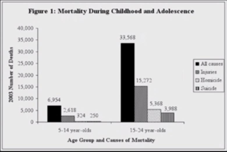 Εφηβική Υγεία - Θνησιμότητα Τα τελευταία 50 έτη η υγεία των εφήβων έχει βελτιωθεί σε πολύ μικρότερο βαθμό σε σχέση με αυτή των μικρότερων παιδιών.