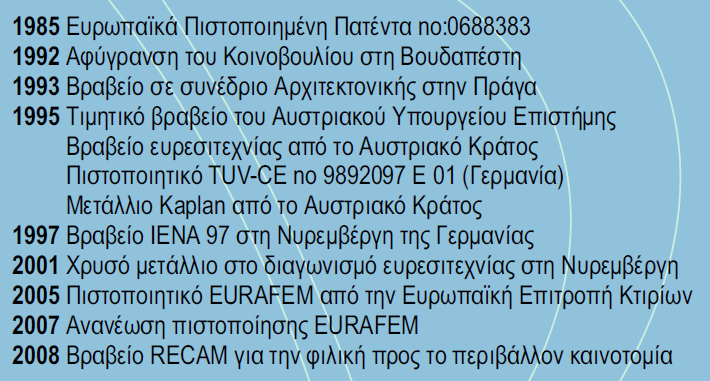 Επίσης, οι πολλαπλές πραγματογνωμοσύνες των εμπειρογνωμόνων και των τεχνικών και οι σημαντικές πιστοποιήσεις EURAFEM, TUV AUSTRIA αντιπροσωπεύουν τις μέγιστες απαιτήσεις για ένα σύστημα αφύγρανσης