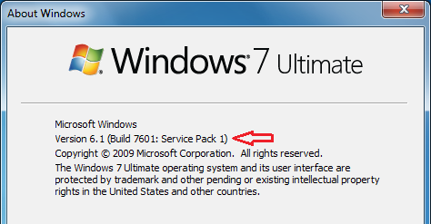 Επιβεβαιώνουμε, ότι έχουμε εγκαταστήσει το service pack 1, των Windows 7 ως εξής: επιλέγουμε start, και πληκτρολογούμε winver.exe.