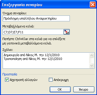 ΣΥΓΚΕΝΤΡΩΤΙΚΟΙ ΠΙΝΑΚΕΣ ΚΑΙ ΣΕΝΑΡΙΑ - 347 Εικόνα 9-32 Για να επαναφέρουµε τα κανονικά δεδοµένα στο Φύλλο Εργασίας πατάµε το κουµπί της αναίρεσης στη βασική γραµµή εργαλείων ή [CTRL]+[Z].