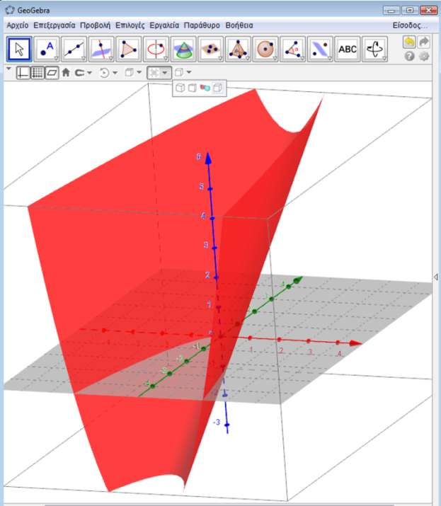 3D Γραφικά Ανοίγει το παράθυρο των 3D Γραφικών, όπου μπορείτε να σχεδιάσετε τρισδιάστατα σχήματα και γραφικές παραστάσεις.