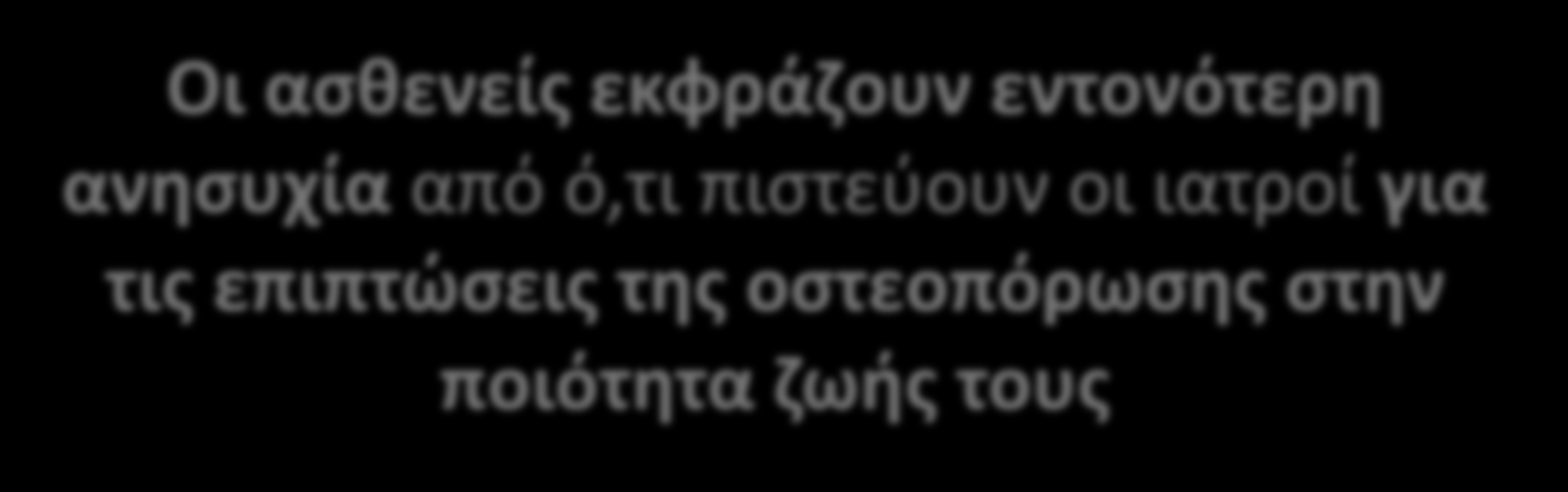 Οι ασθενείς εκφράζουν εντονότερη ανησυχία από ό,τι πιστεύουν οι ιατροί για τις