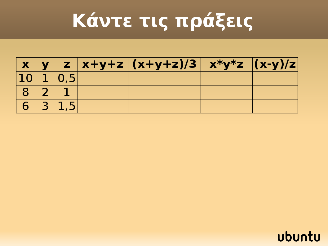 Άσκηση 10 Impress Λογιστικά φύλλα Έναρξη εφαρμογής Ανοίγουμε το πρόγραμμα Παρουσιάσεων του OpenOffice.org και επιλέγουμε Κενή παρουσίαση και πατάμε Δημιουργία.