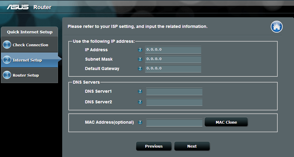 Για Στατικό IP ΣΗΜΕΙΏΣΕΙΣ: The auto-detection of your ISP connection type takes place when you configure the wireless router for the first time or when your wireless router is reset to its default