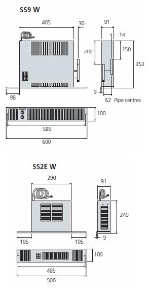 Υπάρχει μια γκάμα από οκτώ space savers με ισχύ από 883 έως 2257 kcal/h και δυο ηλεκτρικά μοντέλα ισχύος 1 και 2 KW.