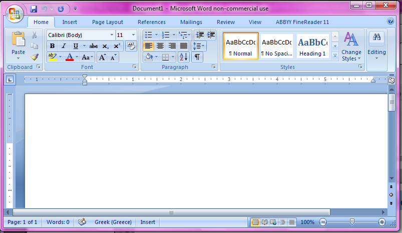 1.2 Η οθόνη του Microsoft Office Word Τα βασικά στοιχεία της οθόνης του Microsoft Office Word 2007, όπως φαίνονται στην παρακάτω εικόνα, είναι τα εξής: Κουμπί Office Γραμμή εργαλείων γρήγορης