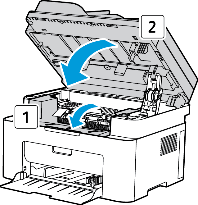 Αποκατάσταση εμπλοκών χαρτιού 4. Αφαιρέστε το μπλοκαρισμένο χαρτί τραβώντας το προσεκτικά ευθεία προς τα έξω. 5. Τοποθετήστε πάλι την κασέτα εκτύπωσης.