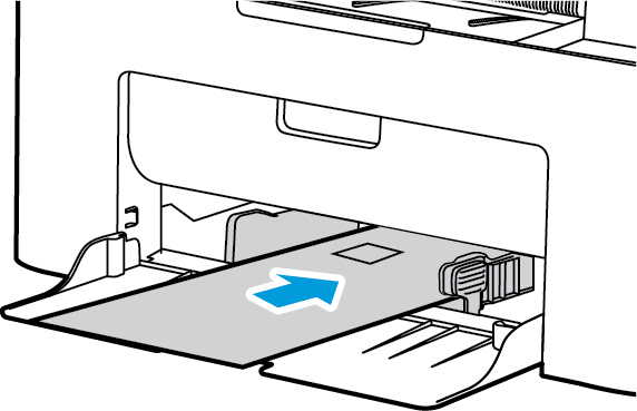 Τοποθέτηση χαρτιού 3. Τοποθετήστε το υλικό εκτύπωσης ανάμεσα στους οδηγούς πλάτους με την όψη εκτύπωσης προς τα πάνω.