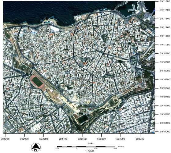 Εικόνα 3. Εικόνα του δορυφόρου Ikonos της περιοχής του Ηρακλείου.