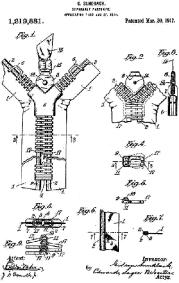 2. Με φερμουάρ Elias Howe, 1851 'Automatic, Continuous Clothing Closure (δεν βγήκε στο εμπόριο από τον εφευρέτη, αφού ο ίδιος ήταν απασχολημένος με την άλλη του εφεύρεση την ραπτομηχανή) Whitcomb