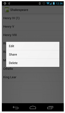 Action Bar Dedicated space for giving your app an identity and indicating the user's location in the app Makes important actions prominent Supports
