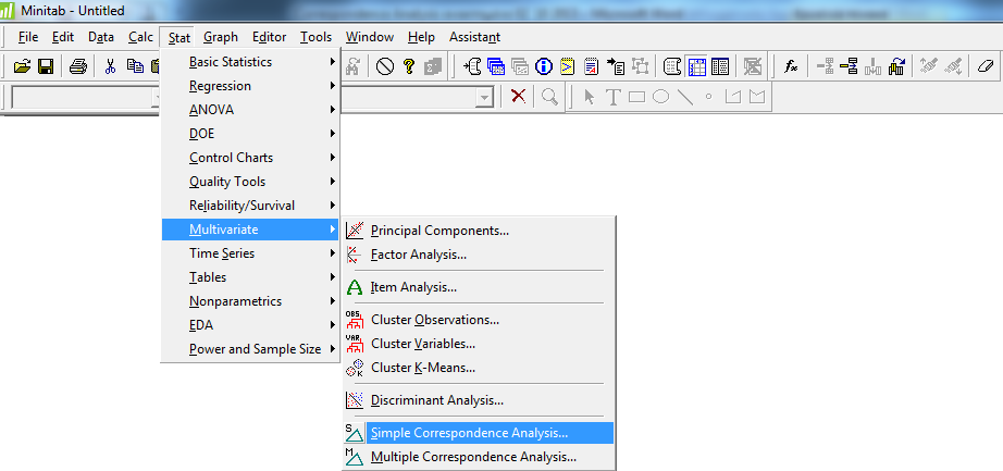 - Κεφάλαιο 8: Απλή Ανάλυση Αντιστοιχιών (Simple Correspondence Analysis) με το MINITAB 8.