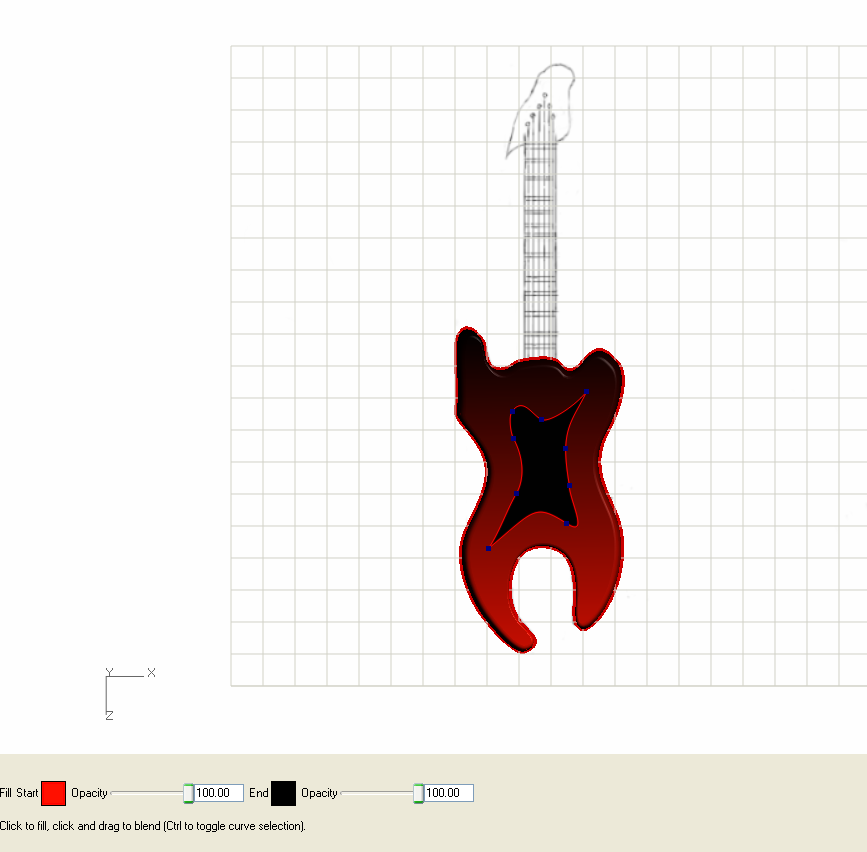 96 Δηθφλα 54: Fill Tool κε blended color. Παξαηεξνχκε φηη ε πεξηνρή κέζα ζηελ θακπχιεfrisket είλαη πξνζηαηεπκέλε.