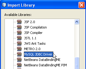 Εισαγωγή MySQL JDBC Driver : Για να γίνει η σύνδεση της εφαρμογής μας με MySQL Server, ακολουθούμε την εξής διαδικασία : Επιλέγουμε το Project μας από τη λίστα των Projects δεξιά του NetBeans, και