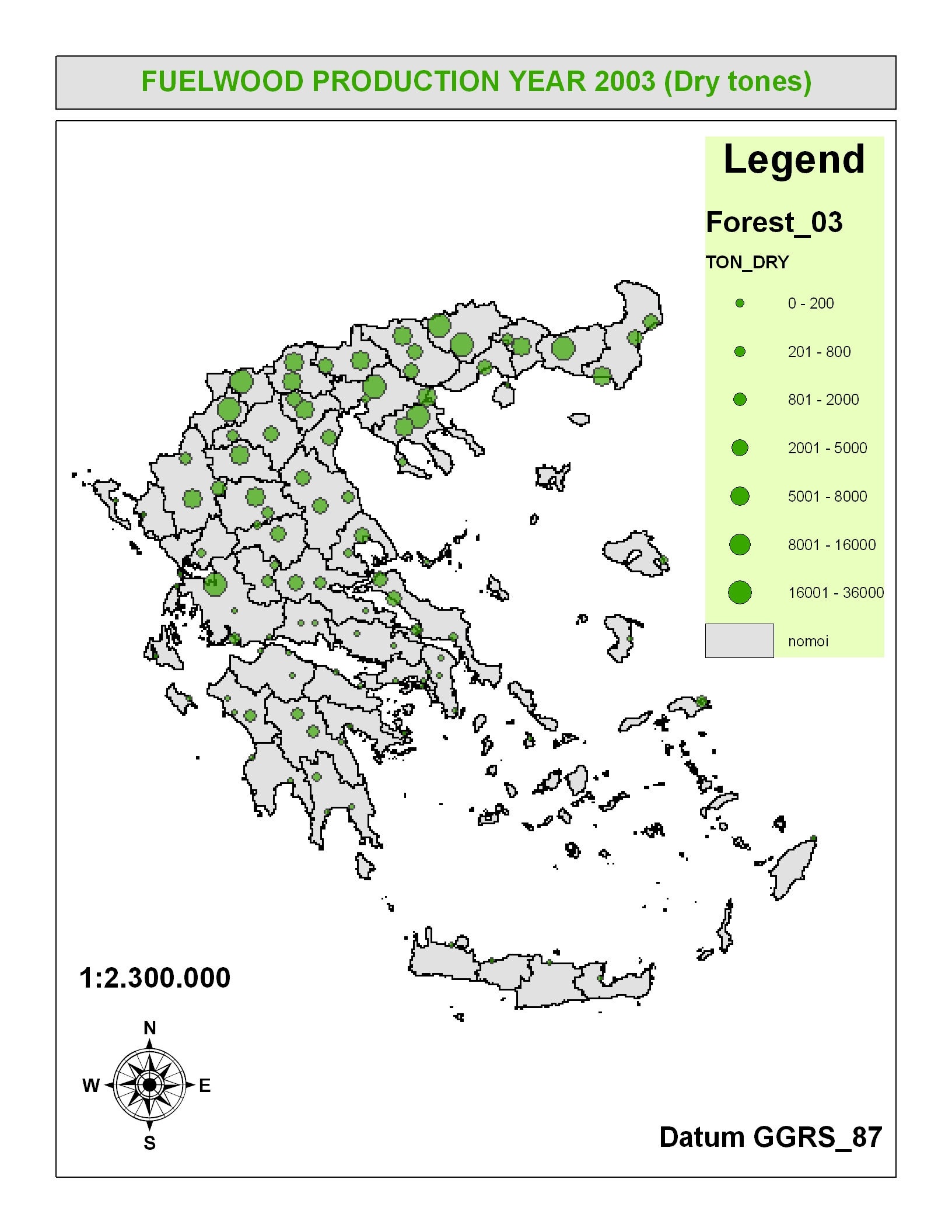 υναµικό παραγωγής καυσοξύλων Θεωρητικό δυναµικό : ~410,000