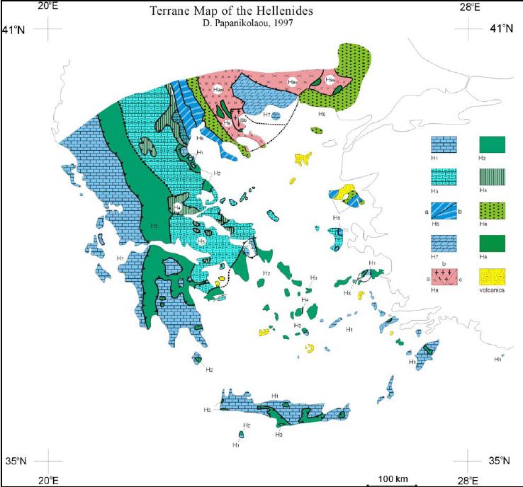 ΚΕΦΑΛΑΙΟ 1: ΕΙΣΑΓΩΓΗ 1.1 Η Αττικοκυκλαδική Μάζα Η νήσος της Τήνου γεωτεκτονικά εντάσσεται στην ενότητα που είναι γνωστή σαν Αττικοκυκλαδική Kρυσταλλοσχιστώδη μάζα (εικόνα 1.2).