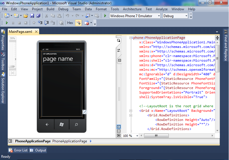 Παράρτημα Α Παρουσίαση Visual Studio 2010 Αν όλα πάνε καλά θα δείτε το παράθυρο της Εικόνα 28.
