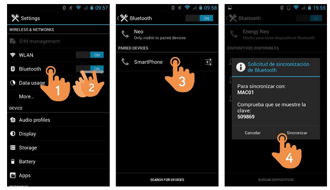 ΡΥΘΜΙΣΗ Bluetooth Το Energy Smartphone έχει ενσωματωμένο Bluetooth 4.0.