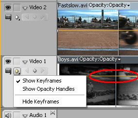 Βήμα 2: Επιλέξτε το βίντεο «fastslow.avi» και ανοίξτε την καρτέλα «Effects Control». Βήμα 3: Μειώστε την διαφάνεια(opacity) του κλιπ «fastslow.avi», σέρνοντας τη ράβδο κύλισης αριστερά (Εικόνα 1).