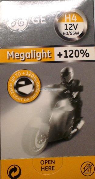 Νέα ειδική σειρά λαμπτήρων αυξημένης απόδοσης από τη General Electric. Ο τύπος Megalight, προσφέρει 120% περισσότερο φως στο δρόμο, αυξάνοντας την ασφάλεια.