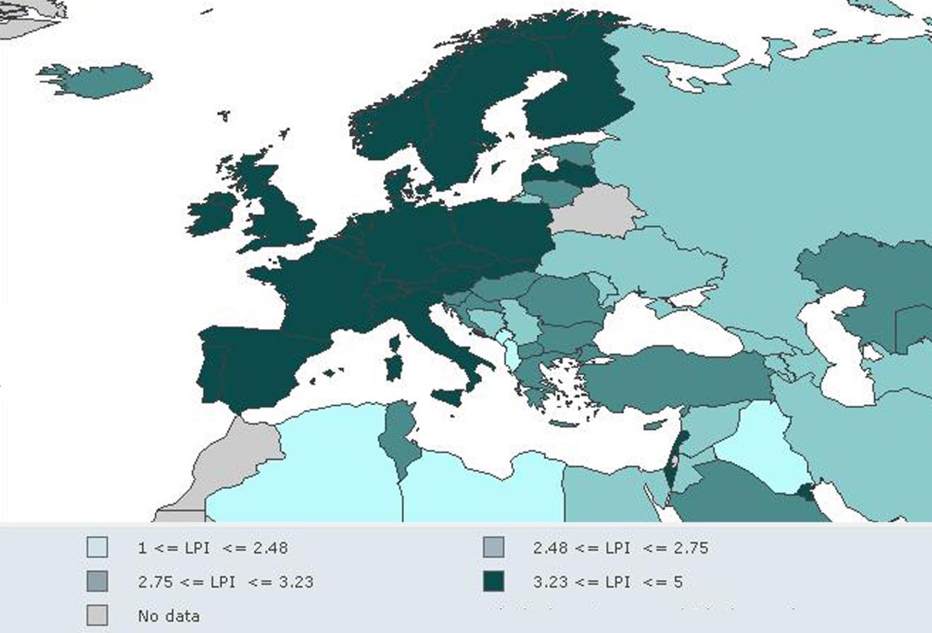 2: Γείθηεο αμηνιφγεζεο LPI γηα ηελ Δπξψπε γηα ην 2010 (WORLBANK, 2010) Ζ Διιάδα, ζπγθαηαιέγεηαη ζηηο