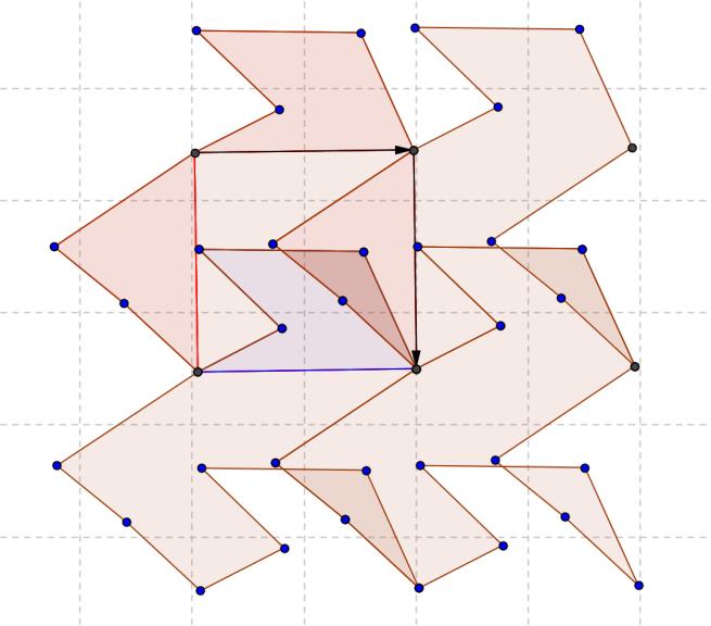 Πλακοστρώσεις με Κανονιά Πολύγωνα Μετατόπιση Όμοια ένα μη κυρτό πολύγωνο μεταφέρεται κατά διάνυσμα οριζόντια και