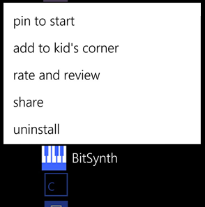 Βρείτε τις εφαρμογές σας και το pin τους στο Start: Εικόνα 22: Pin to Start 1) Στην αρχική οθόνη σέρνουμε για να πάμε στη λίστα των εφαρμογών 2) Αν θέλουμε να καρφιτσώσουμε μια εφαρμογή στην αρχική