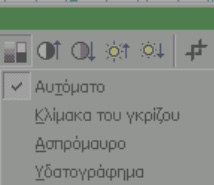 2 Ρύθµιση εικόνας Αποχρώσεις του γκρι: µετατρέπει την επιλεγµένη εικόνα σε µια εικόνα κλίµακας του γκρίζου. Αυτό σηµαίνει ότι κάθε χρώµα αντικαθίσταται µε µια αντίστοιχη απόχρωση του γκρι χρώµατος.