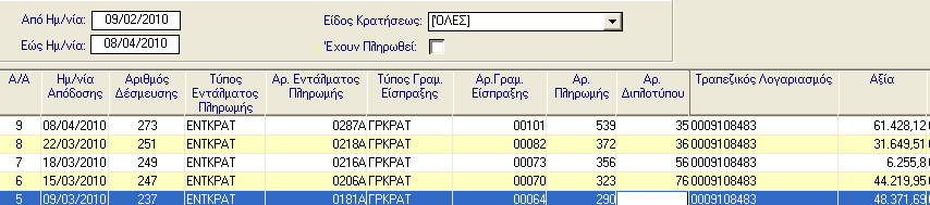 ΑΠΟΔΟΣΗ ΚΡΑΤΗΣΕΩΝ 6. Στην Ομάδα Κρατήσεων επιλέγετε την ομάδα που επιθυμείτε και στη συνέχεια επιλέγετε το εικονίδιο Αποθήκευση. 7.