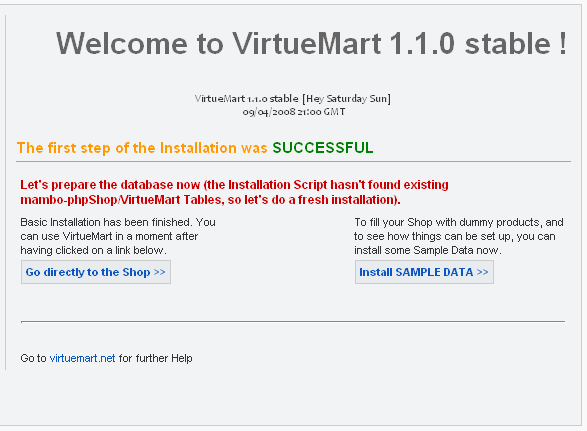 com_virtuemart_1.1.4.zip, παηάκε «Upload File & Install» θαη έηζη απιά, ηα πεξηερφκελα ηνπ Virtuemart έρνπλ εγθαηαζηαζεί ζην Joomla!